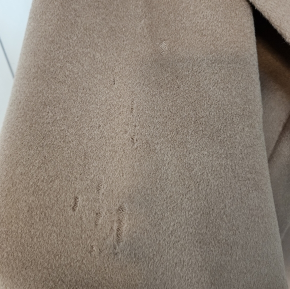 Vintage Sophy Curson light brown tan coat with fringe shawl - Picture 10 of 17